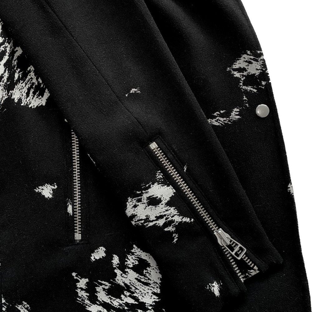 Wilfred Black&White Abstract Print Double-Breasted Summer Trench Jacket - Picture 4 of 6